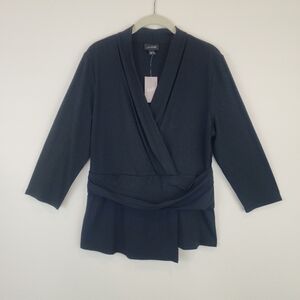 J.Jill Wearever V Neck Draped Waist Top